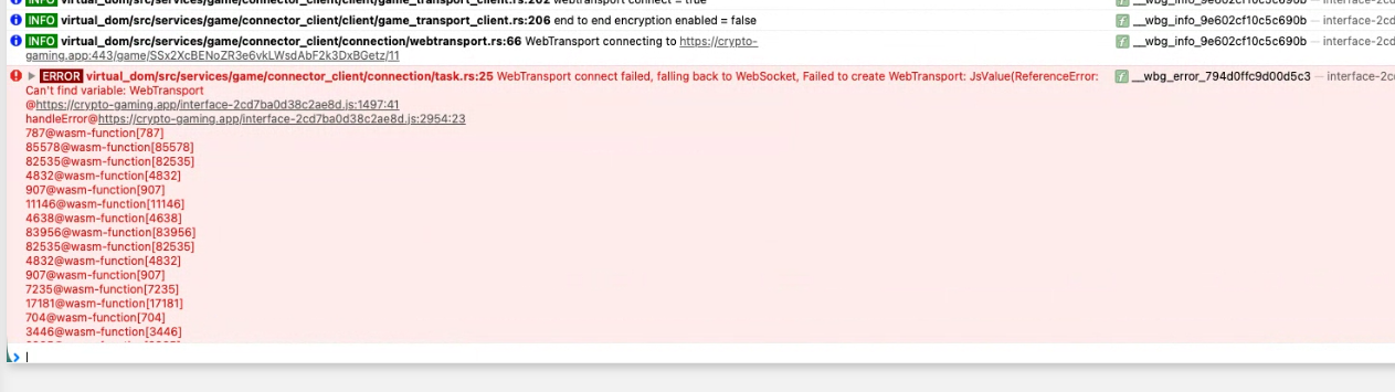 Rust webtransport error